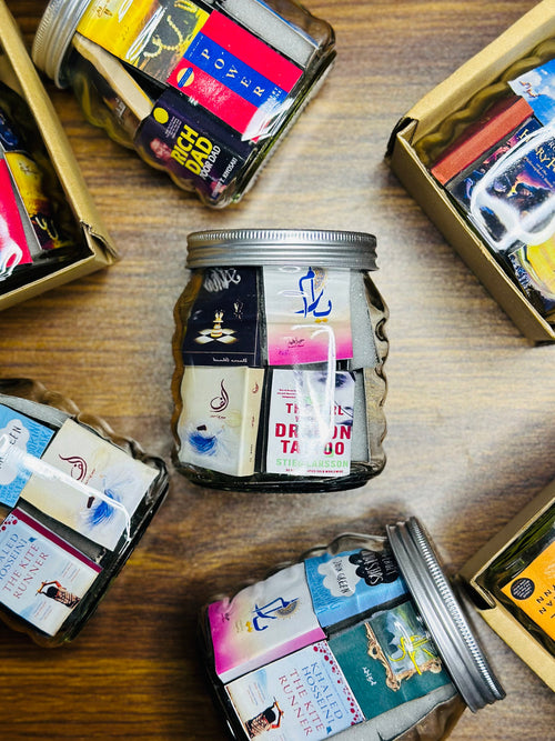 Mini Urdu Novels in Glass Jar – Handcrafted Gift for Literature Lovers